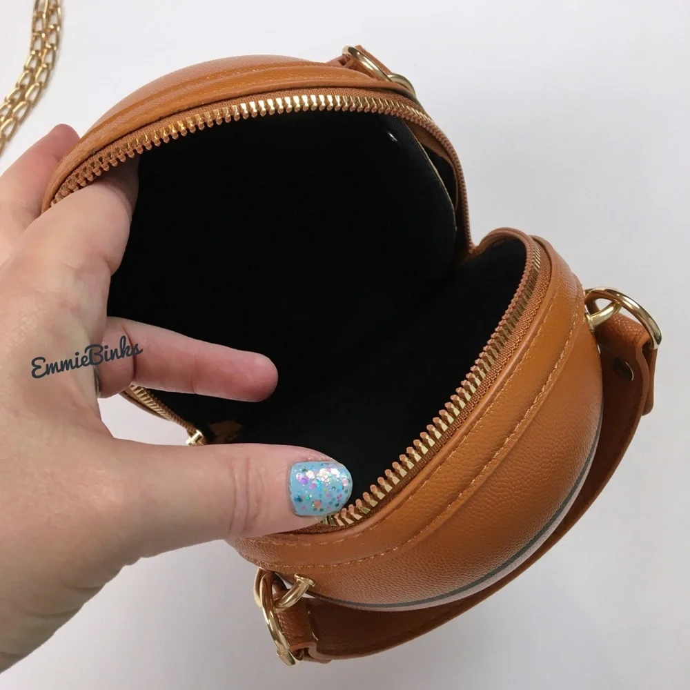 New Vegan Leather Mini Basketball Purse ~ Clutch Crossbody Basketball Bag - Picture 12 of 16